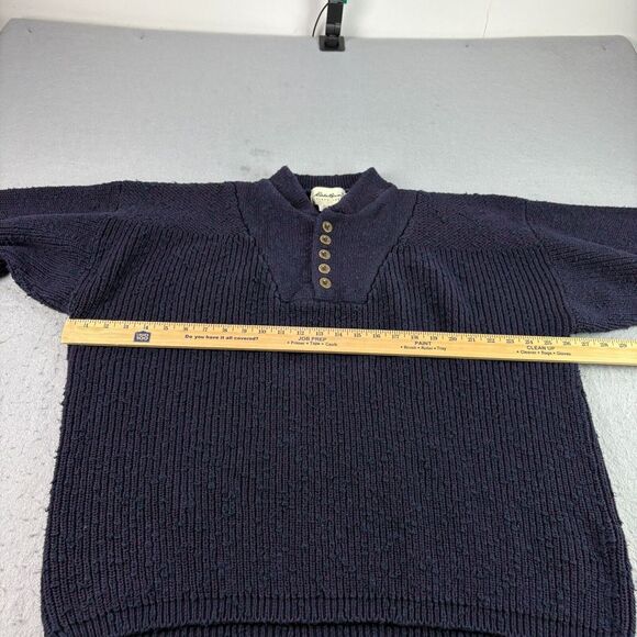 Vintage Eddie Bauer Sweater Mens XL Blue Heavy Knit Pullover Cosby Grandpacore - Picture 4 of 8